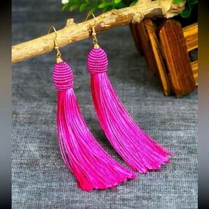 EMERY Rose Tassel Pink Earrings